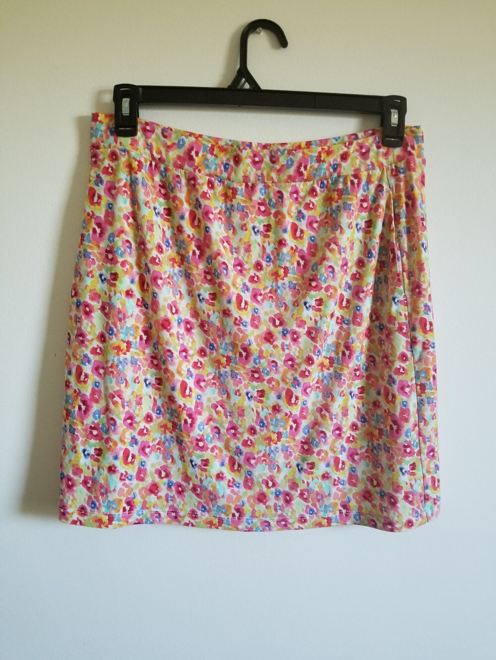 Susan Graver Pink Multi Floral Mini Skirt